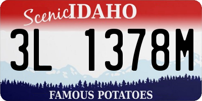 ID license plate 3L1378M