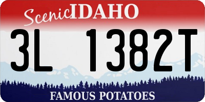 ID license plate 3L1382T