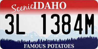ID license plate 3L1384M