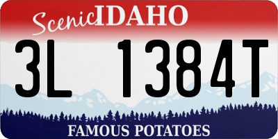 ID license plate 3L1384T