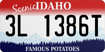 ID license plate 3L1386T