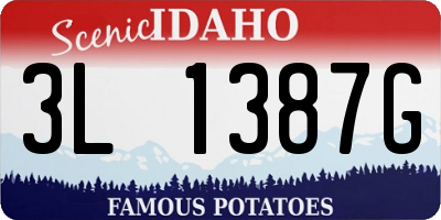 ID license plate 3L1387G