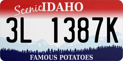 ID license plate 3L1387K