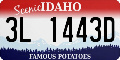 ID license plate 3L1443D