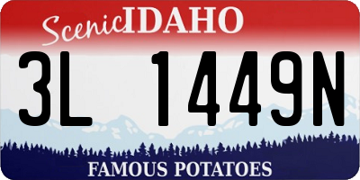 ID license plate 3L1449N