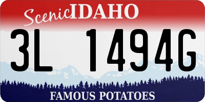 ID license plate 3L1494G