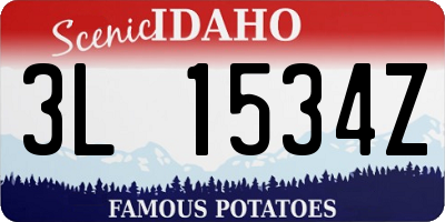 ID license plate 3L1534Z