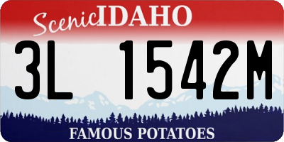 ID license plate 3L1542M