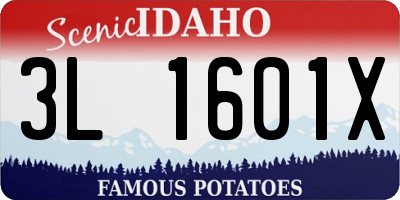 ID license plate 3L1601X