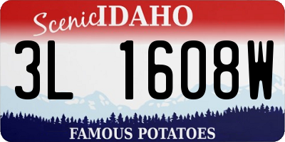 ID license plate 3L1608W