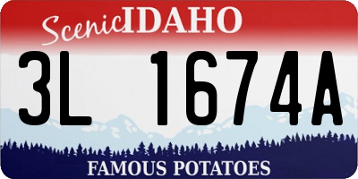 ID license plate 3L1674A