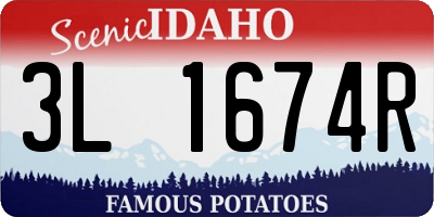 ID license plate 3L1674R