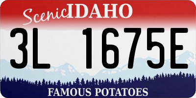 ID license plate 3L1675E