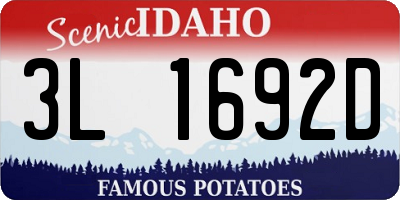 ID license plate 3L1692D