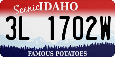 ID license plate 3L1702W