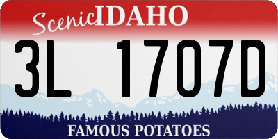 ID license plate 3L1707D
