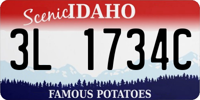 ID license plate 3L1734C