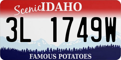 ID license plate 3L1749W