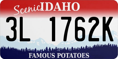 ID license plate 3L1762K