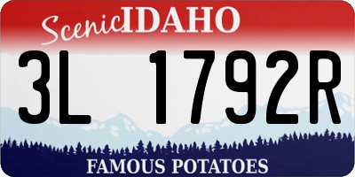ID license plate 3L1792R