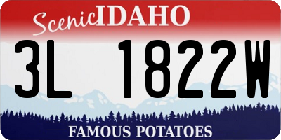 ID license plate 3L1822W