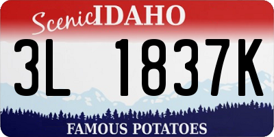 ID license plate 3L1837K