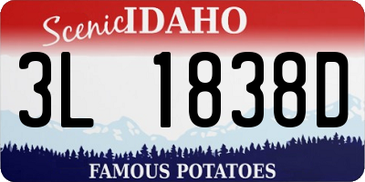 ID license plate 3L1838D