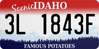 ID license plate 3L1843F