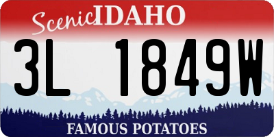 ID license plate 3L1849W