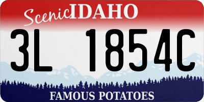 ID license plate 3L1854C