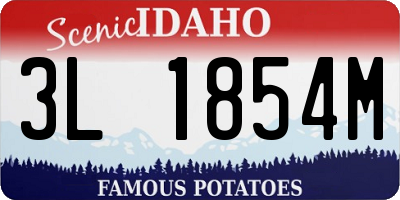 ID license plate 3L1854M