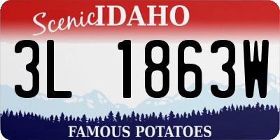 ID license plate 3L1863W