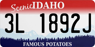 ID license plate 3L1892J