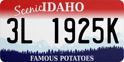 ID license plate 3L1925K