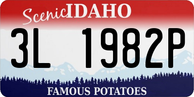 ID license plate 3L1982P