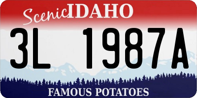 ID license plate 3L1987A