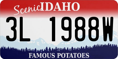 ID license plate 3L1988W