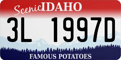 ID license plate 3L1997D
