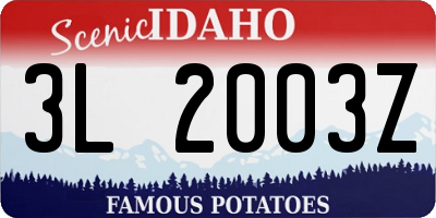 ID license plate 3L2003Z