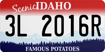 ID license plate 3L2016R