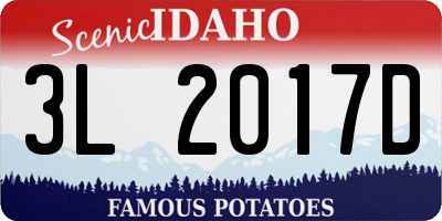 ID license plate 3L2017D