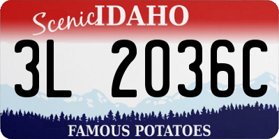 ID license plate 3L2036C