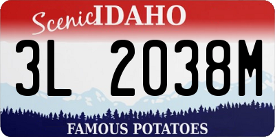 ID license plate 3L2038M
