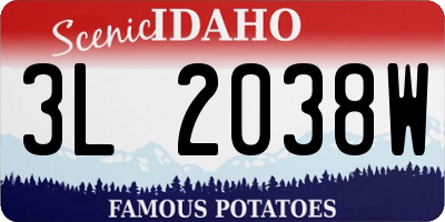 ID license plate 3L2038W