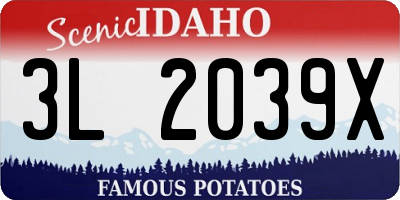 ID license plate 3L2039X
