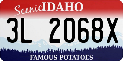 ID license plate 3L2068X