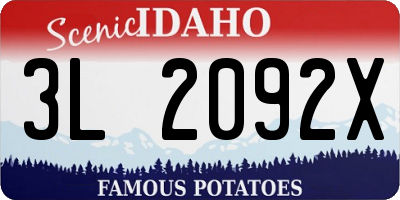 ID license plate 3L2092X