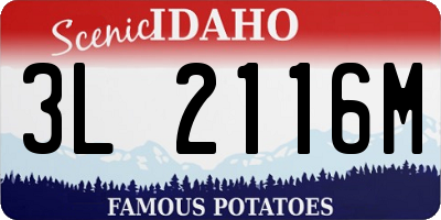 ID license plate 3L2116M