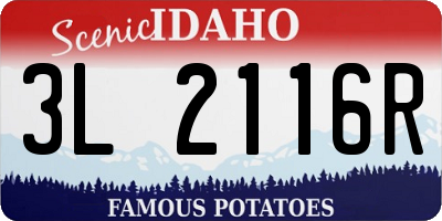 ID license plate 3L2116R