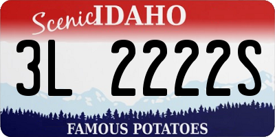 ID license plate 3L2222S